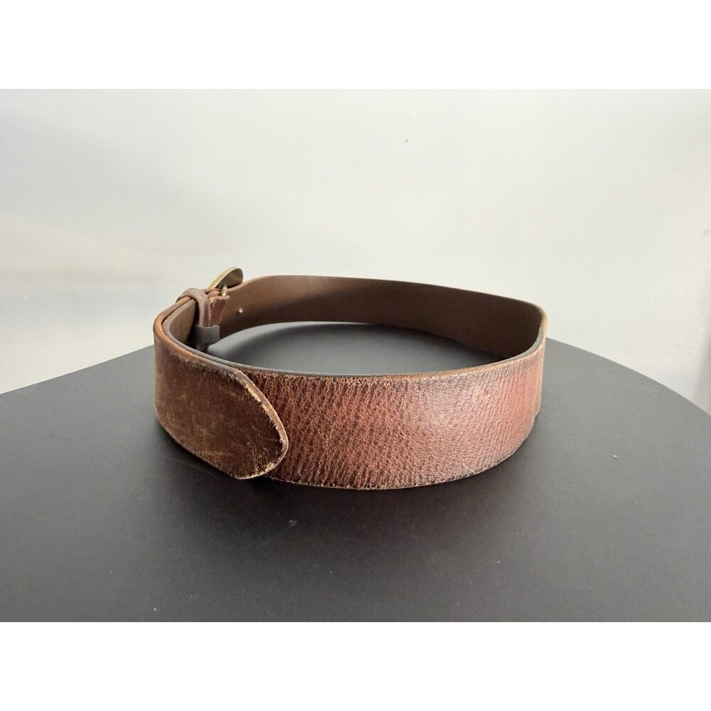 American Eagle Outfitters Women’s Brown Leather Belt Small Replay With Love Buck - Picture 7 of 13